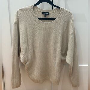 Express Cream Crew Neck Sweater Soft Knit